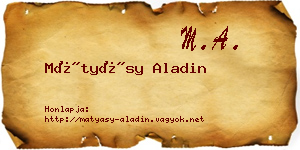 Mátyásy Aladin névjegykártya